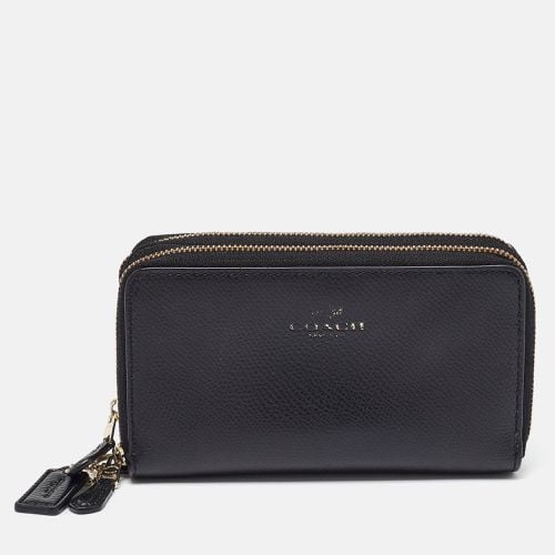 Coach Black Leather Double Zip Around Wallet - Coach - Modalova