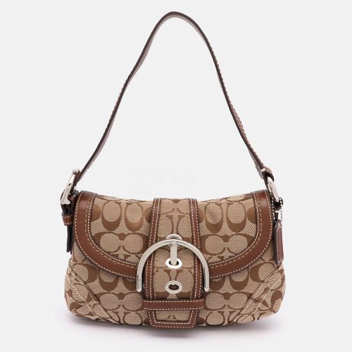 Coach Beige/Brown Signature Canvas Soho Vintage Flap Shoulder Bag - Coach - Modalova