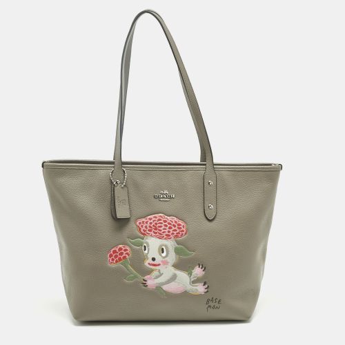 Coach x Gary Baseman Beige Leather Lou City Zip Tote - Coach - Modalova