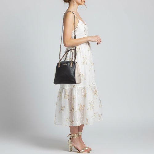 Minetta /White Python Embossed and Leather Satchel - Coach - Modalova