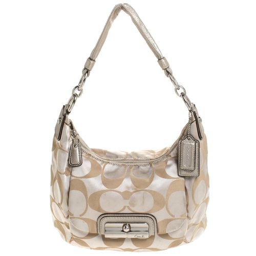 Gold Canvas and Leather Kristin Hobo - Coach - Modalova