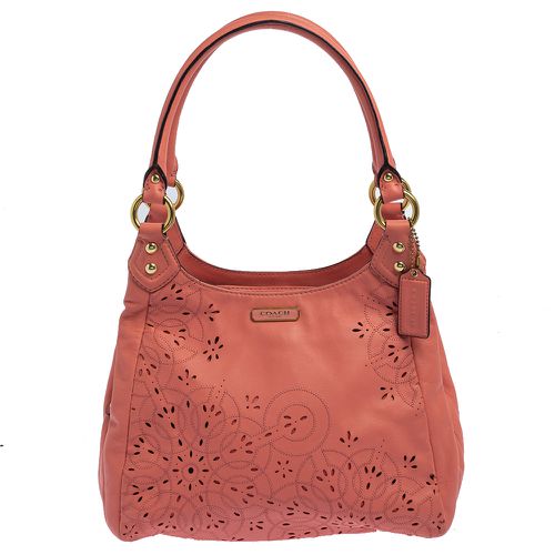 Coach Pink Leather Floral Laser Cut Hobo - Coach - Modalova