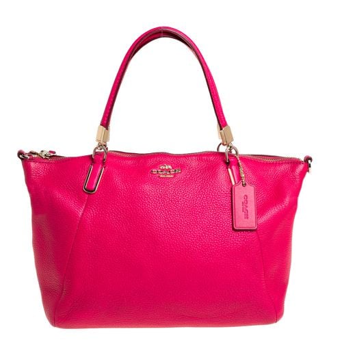 Fuchsia Leather Small Kelsey Satchel - Coach - Modalova