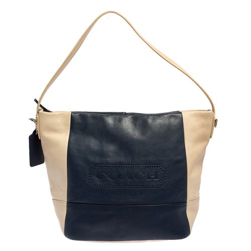 Coach Navy Blue/Beige Leather Legacy Weekend Hobo - Coach - Modalova