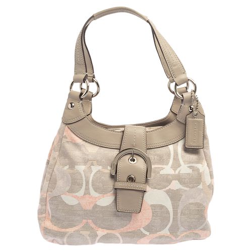 Coach Tri Color Signature Fabric and Leather Hobo - Coach - Modalova