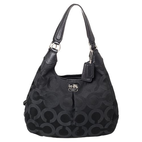 Coach Black Signature Canvas and Leather Madison Hobo - Coach - Modalova