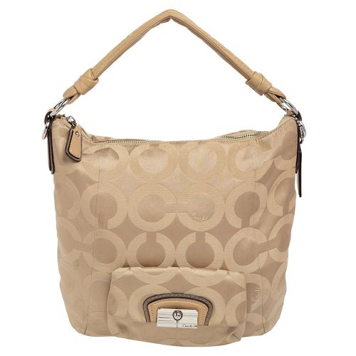 Coach Beige Signature Canvas And Leather Hobo - Coach - Modalova