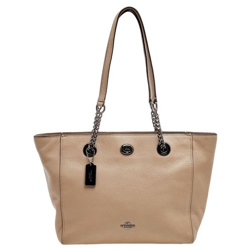 Coach Grey Leather TurnLock Tote - Coach - Modalova