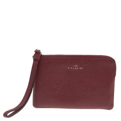 Coach Burgundy Leather Card Case Wristlet - Coach - Modalova