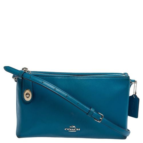 Coach Teal Blue Leather Crosby Double Zip Crossbody Bag - Coach - Modalova