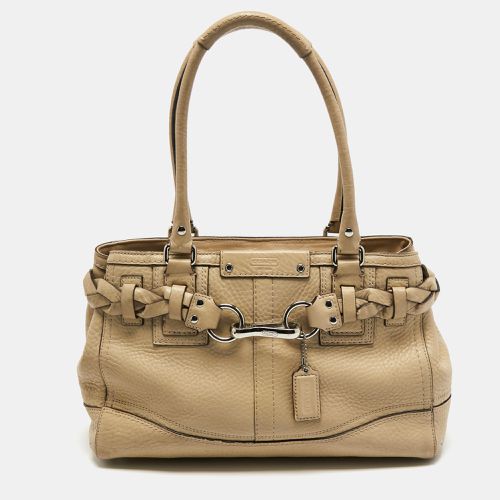 Coach Beige Grained Leather Hampton Tote - Coach - Modalova