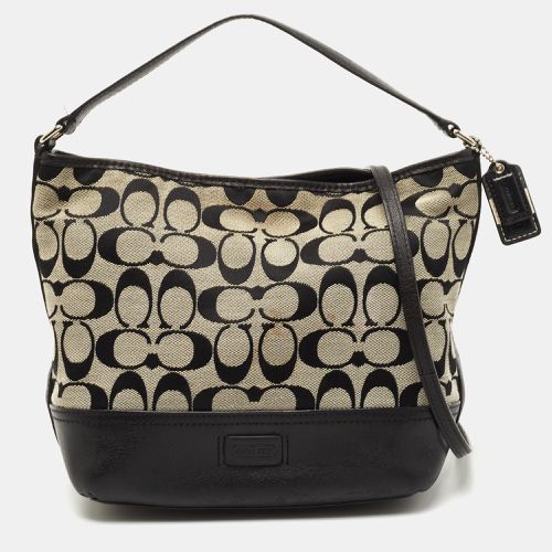 Coach Black/Grey Signature Canvas and Leather Shoulder Bag - Coach - Modalova