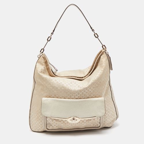 Op Art Fabric and Leather Madison Hobo - Coach - Modalova