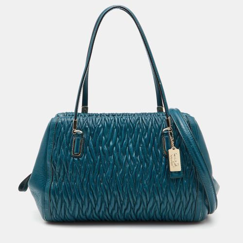 Coach Blue Twist Gathered Leather Madison Madeline Eastwest Satchel - Coach - Modalova