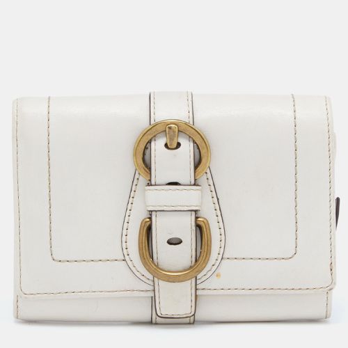 Coach Off White Leather Compact Wallet - Coach - Modalova