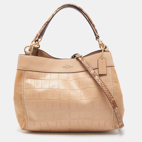 Coach Beige Suede, Croc and Python Embossed Leather Small Lexy Shoulder Bag - Coach - Modalova