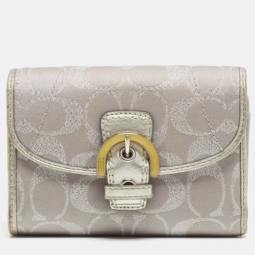 Coach Grey Signature Canvas Trifold Wallet - Coach - Modalova