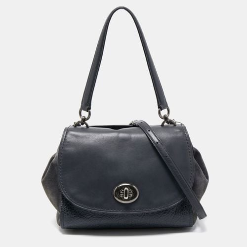 Coach Dark Blue Suede And Leather Crossbody Bag - Coach - Modalova