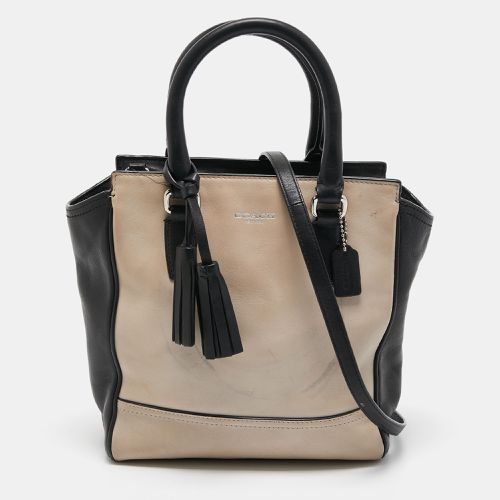 Coach Black/Beige Leather Tassel Tote - Coach - Modalova