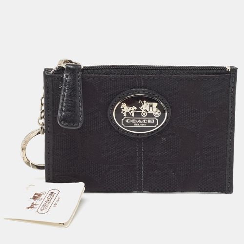 Coach Black Signature Canvas Zip Skinny ID Case - Coach - Modalova