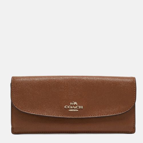 Coach Brown Leather Flap Continental Wallet - Coach - Modalova