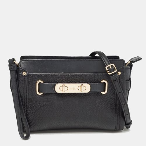 Coach Black Leather Swagger Wristlet Crossbody Bag - Coach - Modalova