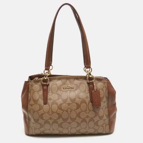 Coach Brown Signature Coated Canvas Small Christie Carryall Satchel - Coach - Modalova