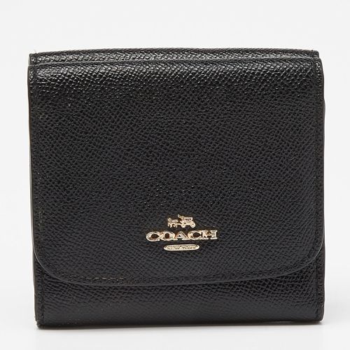 Coach Black Leather Trifold Compact Wallet - Coach - Modalova