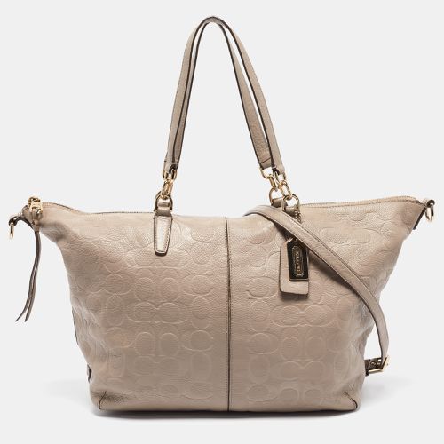 Coach Beige Signature Embossed Leather Bleecker Zip Tote - Coach - Modalova