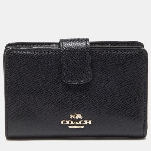 Coach Black Leather Compact Wallet - Coach - Modalova