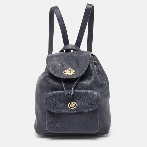 Coach Black Leather Mini Turnlock Rucksack Backpack - Coach - Modalova