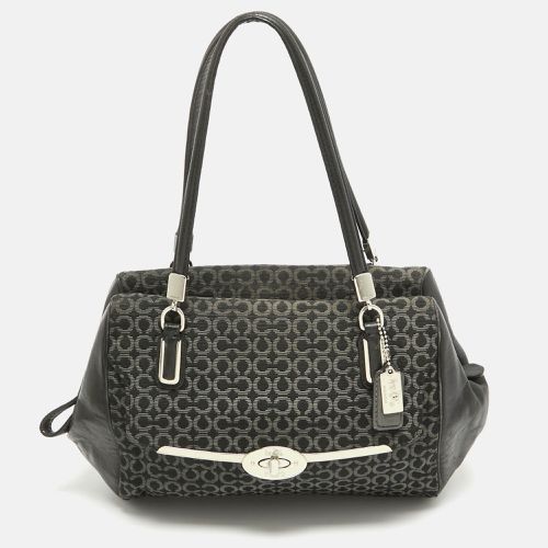 Coach Black Op Art Fabric and Leather Madison Madeline Satchel - Coach - Modalova