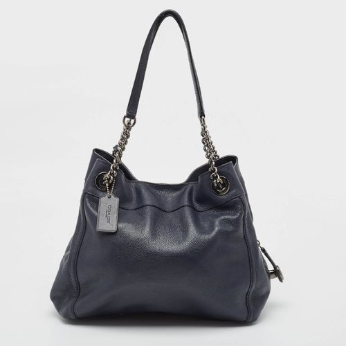 Coach Navy Blue Leather Edie Shoulder Bag - Coach - Modalova