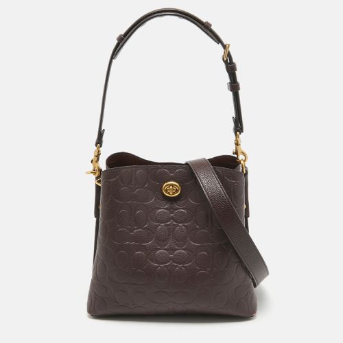 Coach Burgundy Signature Embossed Leather Willow Shoulder Bag - Coach - Modalova