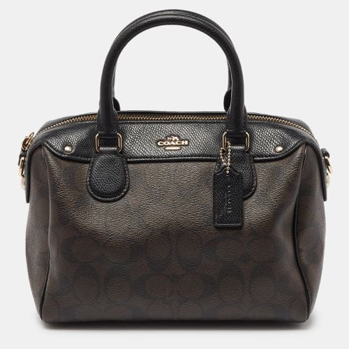 Coach Black/Brown Signature Coated Canvas and Leather Mini Bennett Satchel - Coach - Modalova