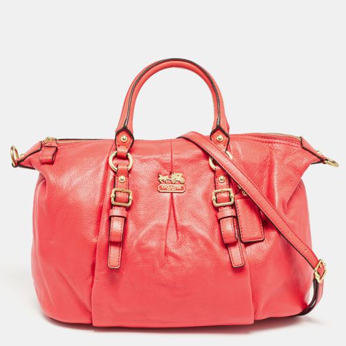 Coach Coral Red Madison Leather Juliette Satchel - Coach - Modalova