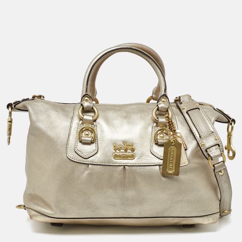 Coach Gold Metallic Leather Madison Sabrina Satchel - Coach - Modalova