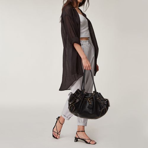 Leather Drawstring Braided Handle Hobo - Cole Haan - Modalova