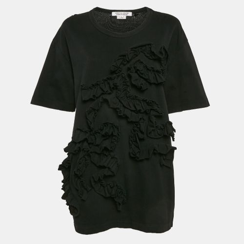 Comme des Garcons Black Cotton Ruffle Detail T-Shirt L - Comme des Garcons - Modalova