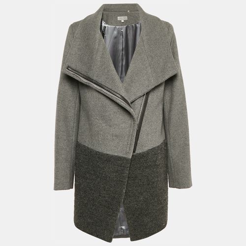 Calvin Klein Grey Wool Felt and Shearling Zip-Up Coat M - Calvin Klein - Modalova