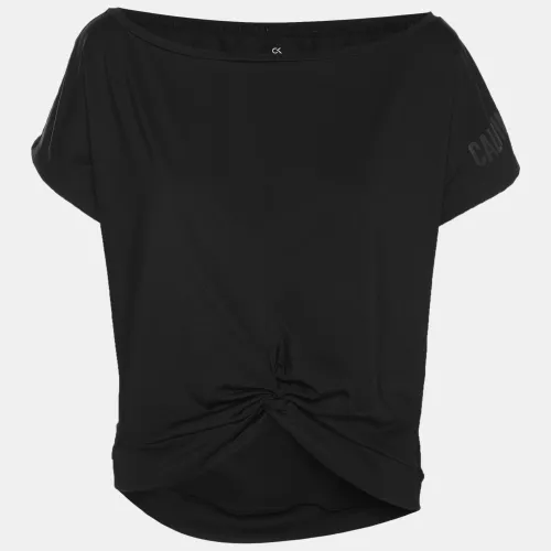 Calvin Klein Black Jersey Crop Top S - Calvin Klein - Modalova