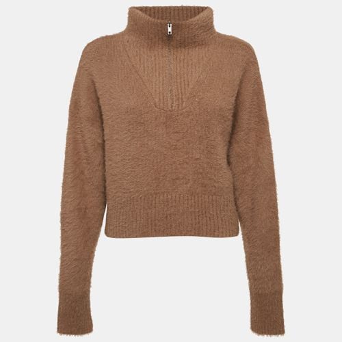 Camila Coelho Brown Faux Fur Half Zipper Sweatshirt S - Camila Coelho - Modalova