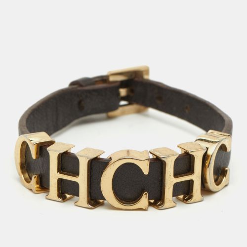 Carolina Herrera Brown Leather Logo Charm Bracelet - Carolina Herrera - Modalova