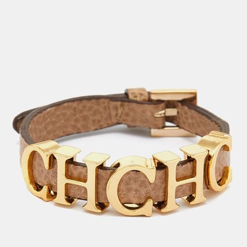 Carolina Herrera Beige Leather Logo Charm Bracelet - Carolina Herrera - Modalova