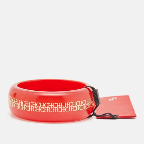 Carolina Herrera CH Red Resin Gold Tone Metal Wide Bangle Bracelet - Carolina Herrera - Modalova