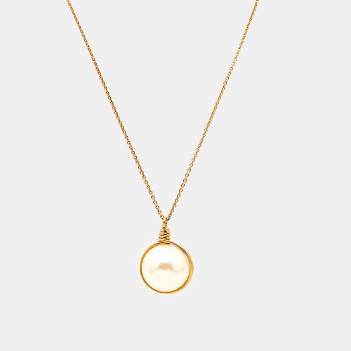 Carolina Herrera Faux Pearl Gold Tone Pendant Necklace - Carolina Herrera - Modalova