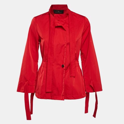 Carolina Herrera Red Synthetic Tie-Up Detail Zip-Up Jacket S - Carolina Herrera - Modalova