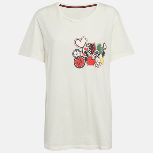 Carolina Herrera Ivory Hearts Print Jersey T-Shirt L - Carolina Herrera - Modalova