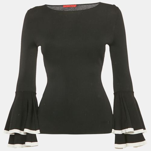 Carolina Herrera Black Stretch Knit Bell Sleeve Top XS - Carolina Herrera - Modalova