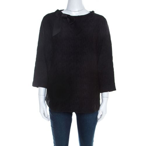 Stretch Neoprene Neck Bow Detail Top L - Carolina Herrera - Modalova